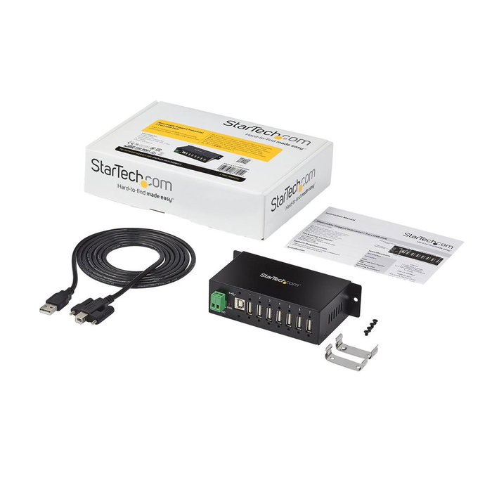 StarTech.com Hub USB 2.0 Industrial 7 Puertos ST7200USBM Protección ESD Montaje DIN