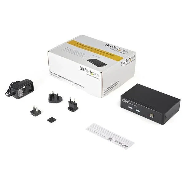 StarTech.com Switch KVM HDMI de 2 puertos con Hub USB y Audio SV231HDMIUA