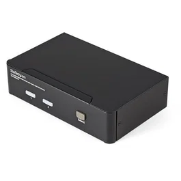 StarTech.com Conmutador KVM 2 Puertos HDMI con Hub USB 2.0 y Audio - Resolución 1920x1200 Full HD Negro