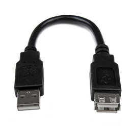 Startech Cable Alargador USB 2.0 Macho a Hembra USB-A - 0.15 m - USBEXTAA6IN