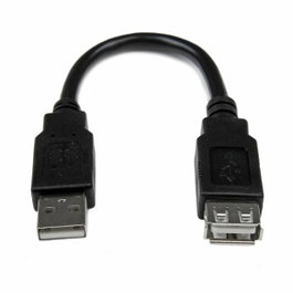 StarTech.com Cable de Extensión USB 2.0 Macho a Hembra USB A, 0,15 m, Negro