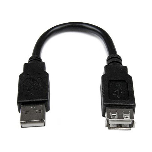 StarTech.com Cable de Extensión USB 2.0 Macho a Hembra USB A, 0,15 m, Negro