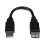 StarTech.com Cable de Extensión USB 2.0 Macho a Hembra USB A, 0,15 m, Negro