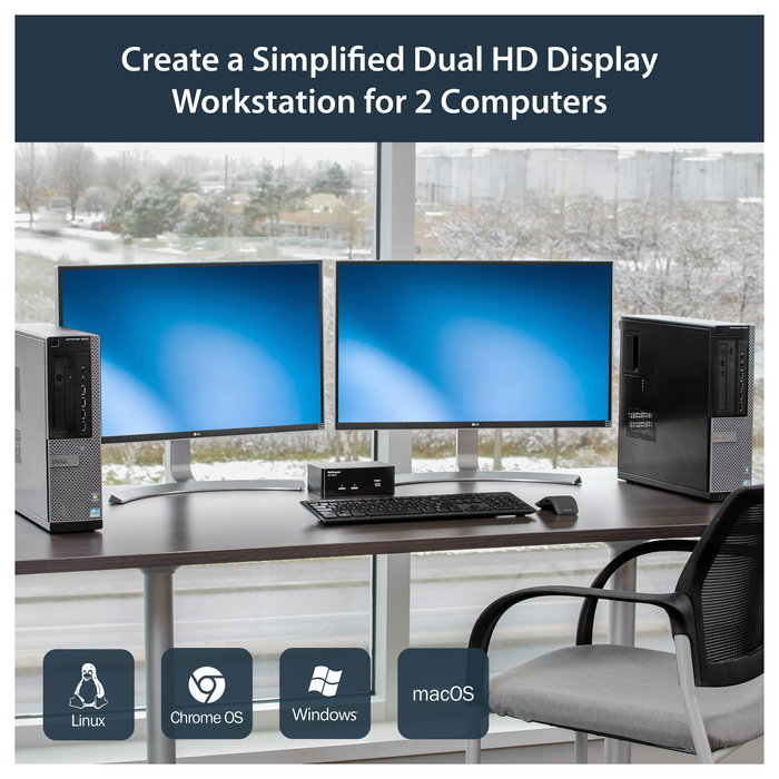 Conmutador KVM con 2 Puertos Startech SV231DPDDUA Negro Conmutador KVM con 2 Puertos Startech SV231DPDDUA Negro