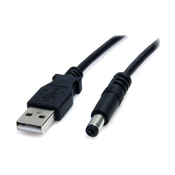 StarTech.com Cable USB-A a Conector de Barril Tipo M 5,5 mm, 0,91 m, Negro