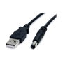 StarTech.com Cable USB-A a Conector de Barril Tipo M 5,5 mm, 0,91 m, Negro