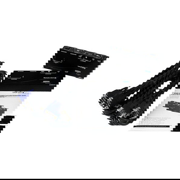 StarTech Extensor KVM por Ethernet CAT5 hasta 150m, VGA y 4 Puertos USB, Transmisor y Receptor, Plug and Play, Certificado CE/FCC/UL/TAA