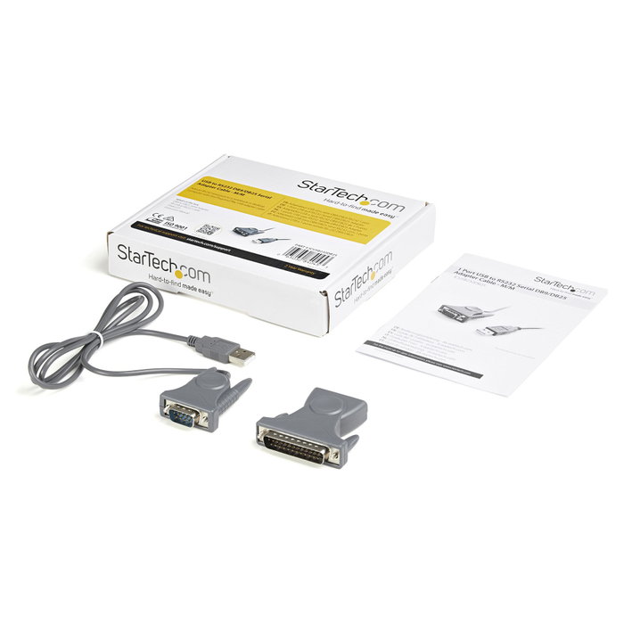 StarTech ICUSB232DB25 Cable Adaptador USB a Serie RS232 con DB9 y DB25 de 0,9 m