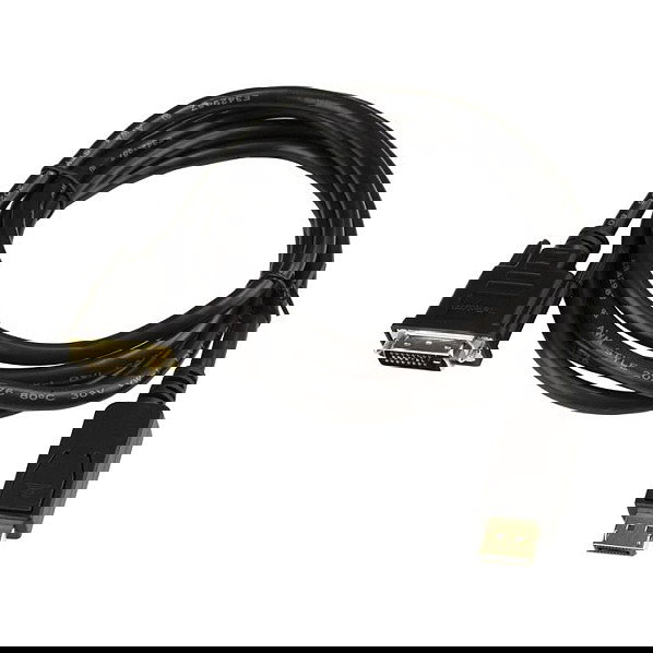 StarTech.com Cable DisplayPort a DVI-D 1.8 m, Macho a Macho, Pasivo, Hasta 1920x1200/1080p, Conector Dorado, Negro, Adaptador de Vídeo