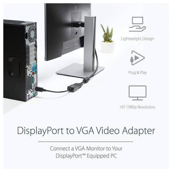 StarTech.com Adaptador DisplayPort a VGA 27,94 cm StarTech.com Adaptador DisplayPort a VGA 27,94 cm