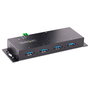 StarTech.com Concentrador USB 3.0 de 4 Puertos - Hub USB 3.2 Gen 1 de Montaje en Carril DIN, Pared o Escritorio - TAA, 5 Gbps, Negro, Acero