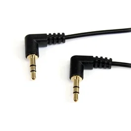 Startech Cable de Audio Estéreo 3,5 mm Macho a Macho Acodado 0,3 m Negro