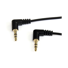 StarTech.com Cable de Audio Estéreo 3.5 mm Macho a Macho Acodado 30 cm (0.3 m) - Conector 3.5 mm Chapado en Oro