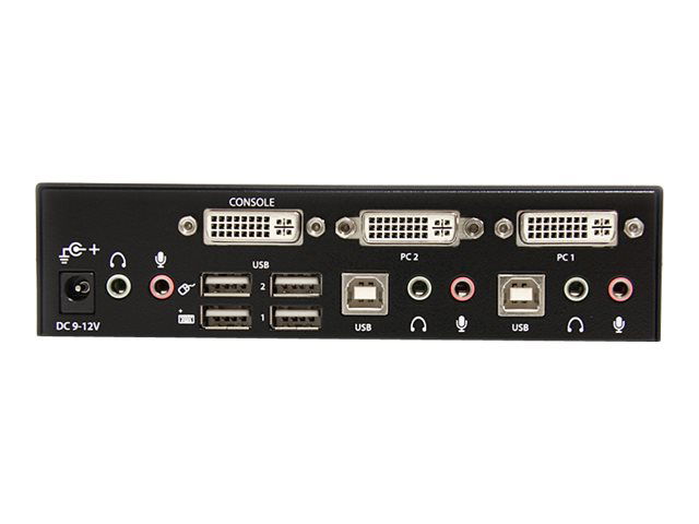 StarTech.com Switch KVM SV231DVIUA - 2 Puertos DVI, USB 2.0, Audio - Para Controlar 2 Ordenadores con un Teclado, Ratón y Monitor