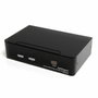 StarTech.com Conmutador Switch KVM con 2 puertos USB 2.0, Audio y Vídeo DVI, Negro