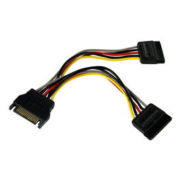 StarTech.com Cable Adaptador Bifurcador/Alimentación SATA de 0.15 m (0.15 M) Macho a Hembra para SSD, Disco Duro