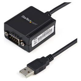StarTech Cable USB 2.0 tipo A a RS232 DB9 con retención COM, 1,8m, Negro