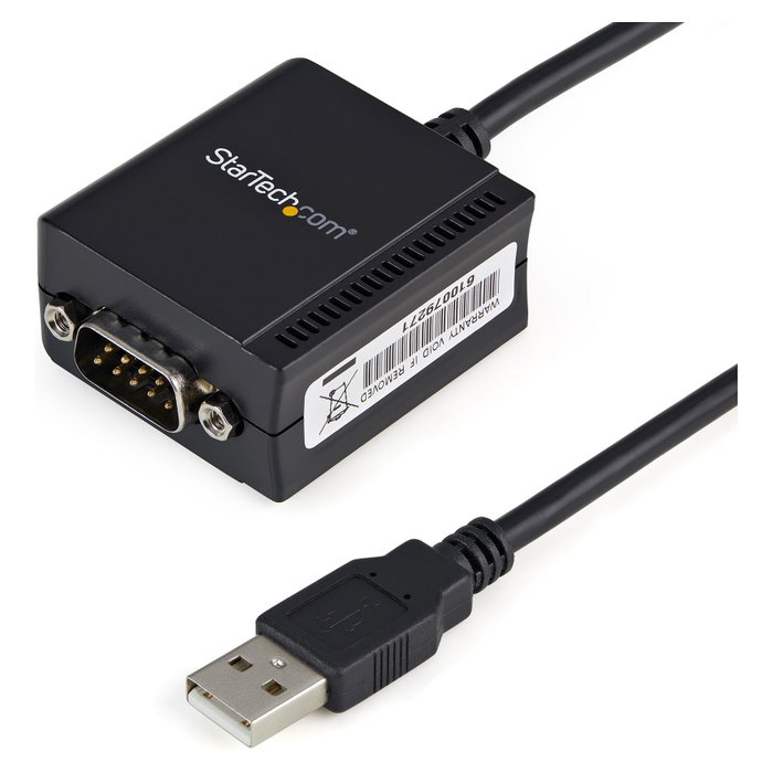StarTech.com Cable USB a Puerto Serie RS232 DB9 con Retención COM, 1,8 m, Negro