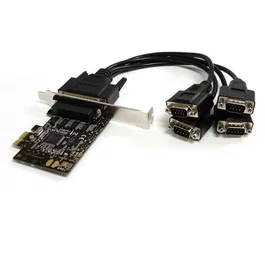 StarTech.com Tarjeta Adaptadora PCI Express PCIe de 4 Puertos Serie con Cable Multiconector RS232 Serial
