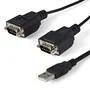 StarTech.com Cable USB a 2 Puertos Serie RS232 DB9 Negro ICUSB2322F