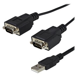 StarTech.com Adaptador USB a 2 Puertos Serie RS-232 DB9, Cable de 1.8m, Compatible con Windows, Linux, macOS (USB2SERIALDB9)