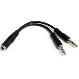 StarTechcom Adaptador Divisor de Auriculares Mini Jack 3,5 mm Macho a 2 Hembras para PC