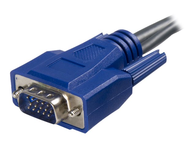 StarTech Cable KVM Ultradelgado VGA USB, 2-en-1 para Conmutadores KVM, 1.8 m, Negro, Referencia SVxxxDUSB, Compatible con SV1631DUSB, SV431DUSB