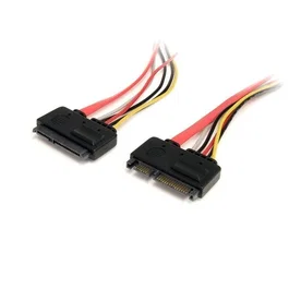 StarTech.com Cable de Extensión SATA de 22 Pines - Serial ATA Macho a Hembra - 0,3m - SATA I, 7+15 Pines