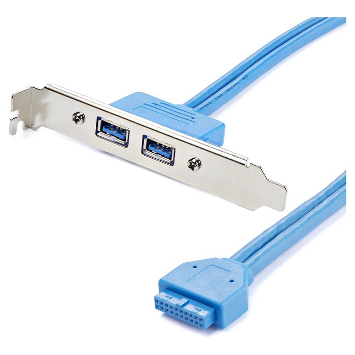 StarTech.com Cabezal Bracket de 2 puertos USB 3.0 SuperSpeed con conexión a Placa Base, Azul
