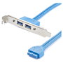 StarTech.com Cabezal Bracket de 2 puertos USB 3.0 SuperSpeed con conexión a Placa Base, Azul