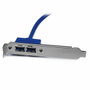 StarTech.com Cabezal Bracket de 2 puertos USB 3.0 SuperSpeed con conexión a Placa Base, Azul