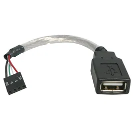 StarTech.com Cable Adaptador Extensor USB 2.0 a IDC 4 Pines Hembra a Hembra 15cm para Placa Base Gris