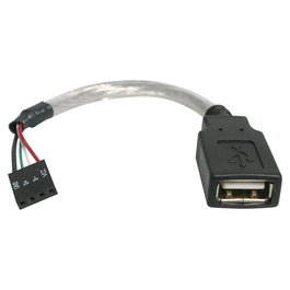 StarTech.com Adaptador Cable USB 2.0 A Hembra a Conector IDC 4 Pines Placa Base H/H, 15 cm, Gris - Cumple RoHS, CE, REACH