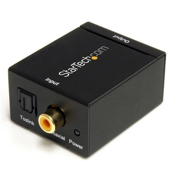 StarTech.com Adaptador Conversor Audio Digital Coaxial SPDIF o Toslink Óptico a RCA Estéreo Analógico, 32-96 KHz, 5V, 0.5W StarTech.com Adaptador Conversor Audio Digital Coaxial SPDIF o Toslink Óptico a RCA Estéreo Analógico, 32-96 KHz, 5V, 0.5W