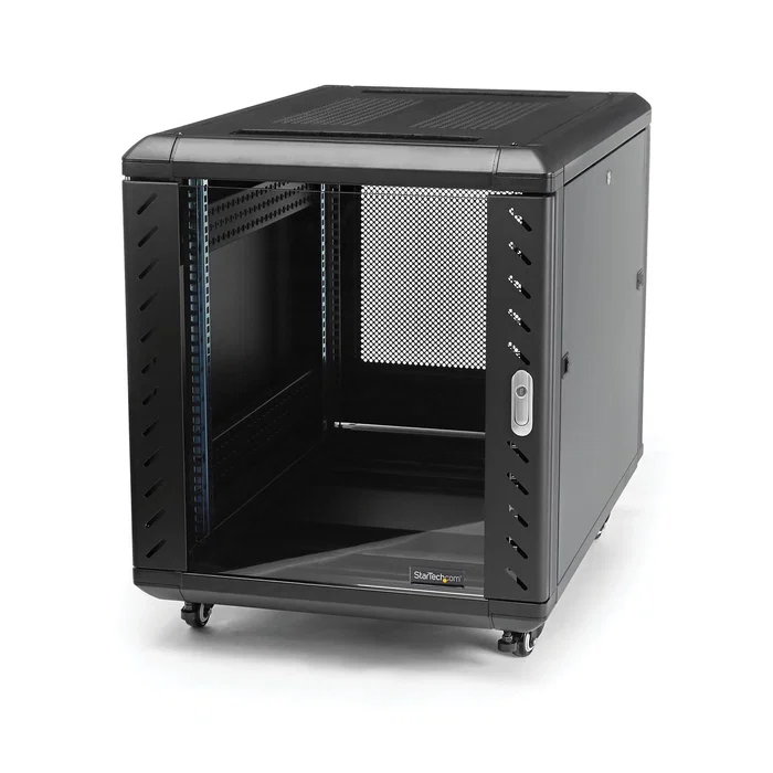 StarTech.com Armario Rack para Servidores 12U 19" 800 kg, con Ruedas, Puertas de Vidrio y Aluminio, Cerradura, 663 mm Alto, Color Negro StarTech.com Armario Rack para Servidores 12U 19" 800 kg, con Ruedas, Puertas de Vidrio y Aluminio, Cerradura, 663 mm Alto, Color Negro