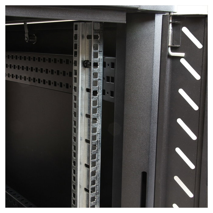 StarTech Armario Rack para Servidores 12U 19" con Ruedas, Cerradura, 4 Postes, 800 kg de Carga, Bastidor Independiente, Negro, 900 mm de Profundidad