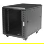 StarTech Armario Rack para Servidores 12U 19" con Ruedas, Cerradura, 4 Postes, 800 kg de Carga, Bastidor Independiente, Negro, 900 mm de Profundidad