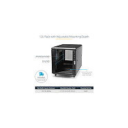 StarTech Armario Rack para Servidores 12U 19" con Ruedas, Cerradura, 4 Postes, 800 kg de Carga, Bastidor Independiente, Negro, 900 mm de Profundidad