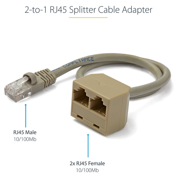 Cable de Red Rígido UTP Categoría 6 Startech RJ45SPLITTER 0,33 m