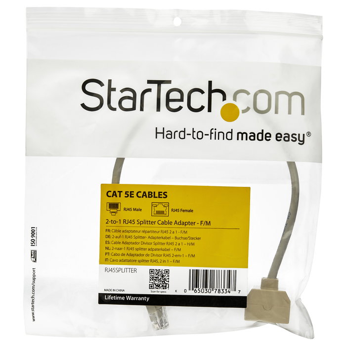 Cable de Red Rígido UTP Categoría 6 Startech RJ45SPLITTER 0,33 m