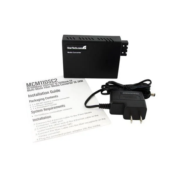 StarTech.com MCM110SC2EU Conversor de Medios RJ45 a Fibra SC 2km StarTech.com MCM110SC2EU Conversor de Medios RJ45 a Fibra SC 2km