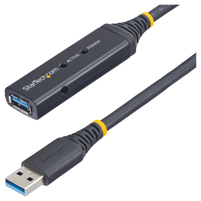 StarTech Cable Extensor Activo USB 3.2 Gen 1 de 10m (Macho a Hembra) - Negro