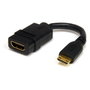 StarTech Adaptador Mini HDMI macho a HDMI hembra 0,127m Negro HDACFM5IN