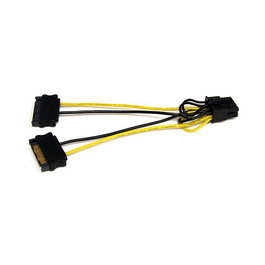 StarTech.com Cable Adaptador SATA a PCI Express 8 Pines - Alimentación Tarjeta Gráfica - Y-Kabel - 15 cm