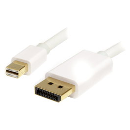 StarTech Cable Adaptador Mini DisplayPort a DisplayPort 1.2 M/M 2m Blanco - Soporta 4K UHD @ 120Hz, 3840x2400 Pixeles