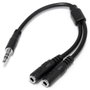 StarTech.com Adaptador Divisor de Audio 3.5mm Macho a 2x Hembra, Cable 20cm, Compatible con PC, Smartphone, Tablet