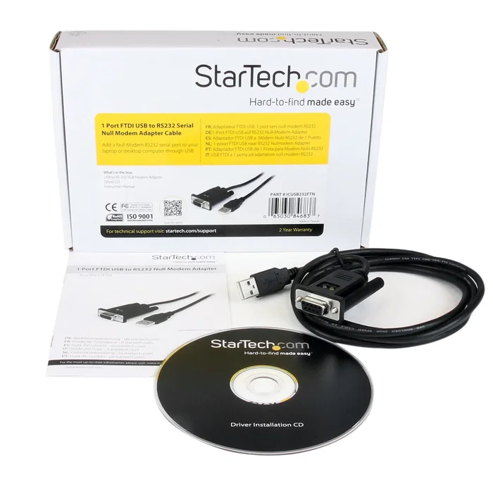 StarTech ICUSB232FTN Cable Adaptador USB a Módem Nulo Serie RS232 DB9 DCE