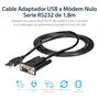 StarTech ICUSB232FTN Cable Adaptador USB a Módem Nulo Serie RS232 DB9 DCE