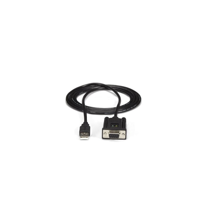 StarTech.com Cable Adaptador USB a RS232 DB9 Null Modem FTDI, 1,7 m, Negro