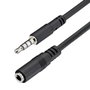 StarTech.com Cable de Extensión Alargador Mini-Jack 3.5 mm 4 Polos (CTIA) 1 Metro Negro para Auriculares, Headset, PC y Móvil MUHSMF1M